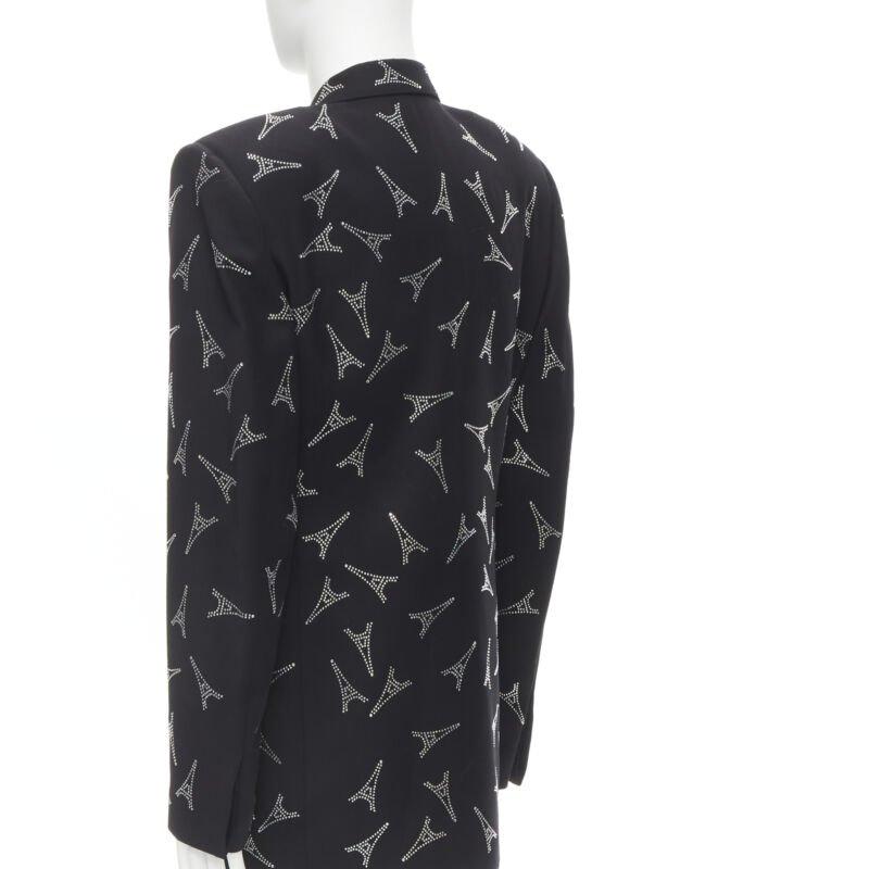 Balenciaga Demna 2019 Runway Eiffel Tower crystal Power blazer IT46 S in vendita 1