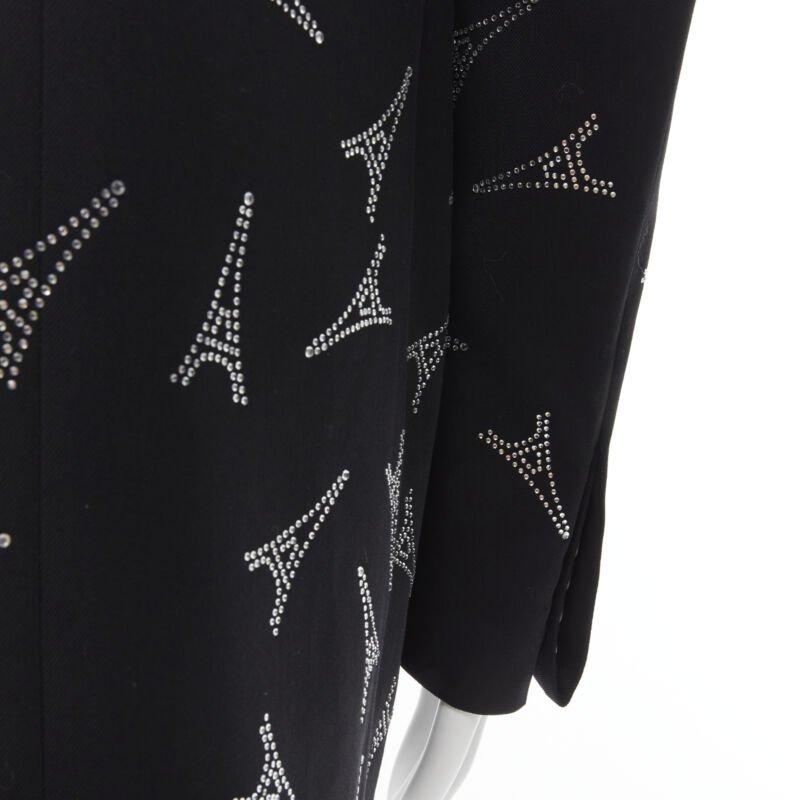Balenciaga Demna 2019 Runway Eiffel Tower crystal Power blazer IT46 S in vendita 3