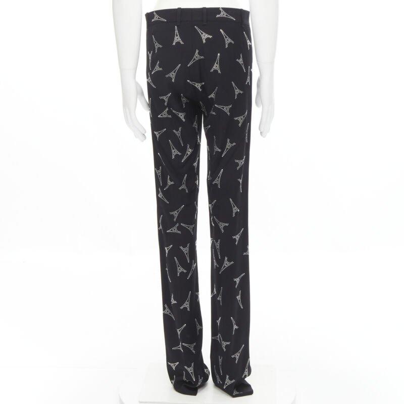 Men's BALENCIAGA Demna 2019 Runway Eiffel Tower crystal trousers pants IT48 M For Sale