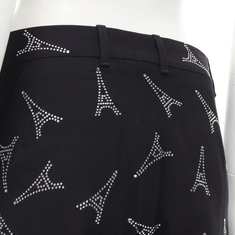 BALENCIAGA Demna 2019 Laufsteg Eiffelturm Kristallhose Hose IT48 M im Angebot 2