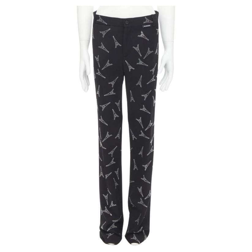 BALENCIAGA Demna 2019 Laufsteg Eiffelturm Kristallhose Hose IT48 M im Angebot