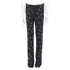 Balenciaga Demna 2019 Pantaloni con cristalli della Torre Eiffel IT48 M.
