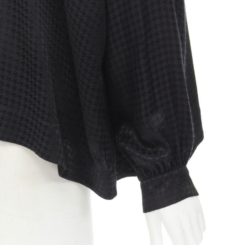 BALENCIAGA DEMNA 2020 black acetate crepe tie neck oversized blouse FR36 S 2