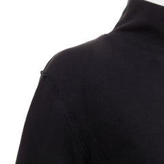 BALENCIAGA Demna 2020 black fleece lined distressed inside out turtleneck top M