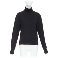 BALENCIAGA Demna 2020 Schwarzes mit Fleece gefüttertes Rollkragenoberteil mit Innenseite nach außen M