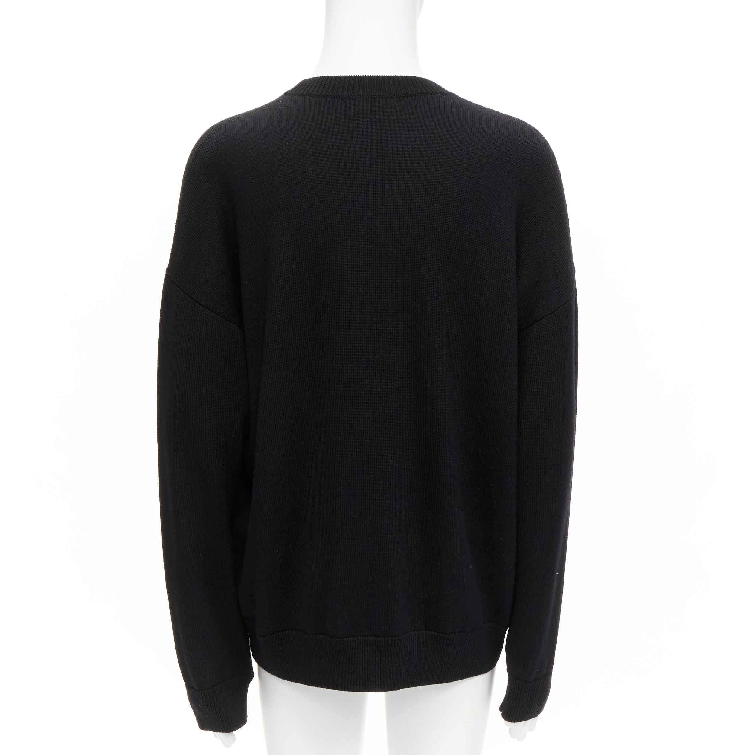 Men's BALENCIAGA Demna 2021 Unisex Wardrobe Paris Cities black virgin wool sweater M