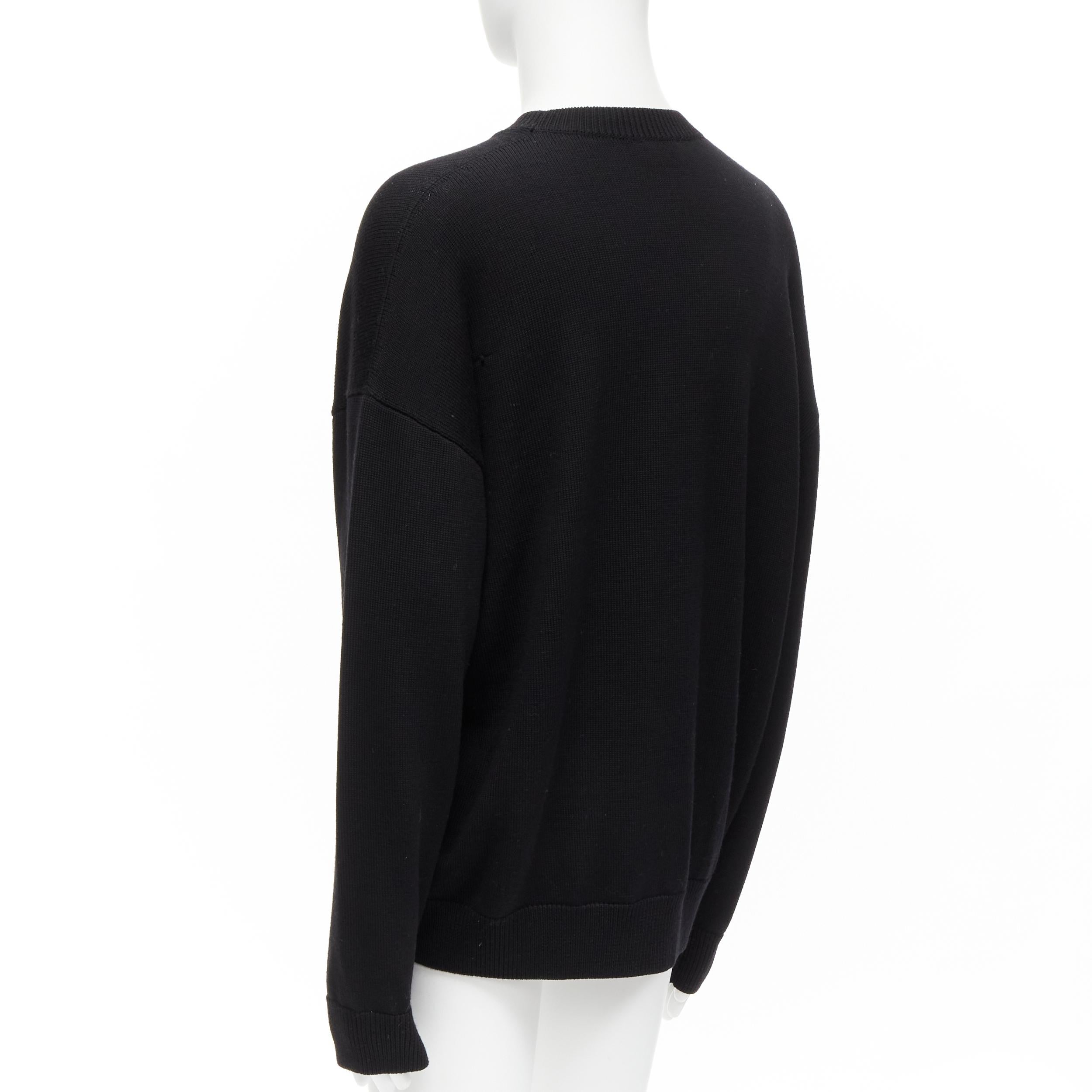 BALENCIAGA Demna 2021 Unisex Wardrobe Paris Cities black virgin wool sweater M 1