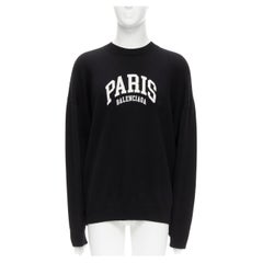 BALENCIAGA Demna 2021 Unisex Wardrobe Paris Cities black virgin wool sweater M