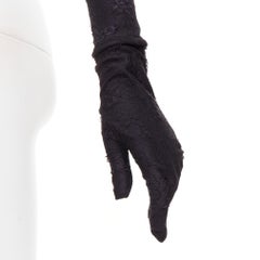 BALENCIAGA Demna 2022 black lace mock neck glove top FR34 XS Kim Kardashian