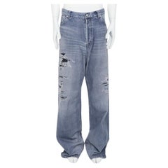 BALENCIAGA Demna 2023 - Sweat-pantalon large à imprimé jean bleu trompe-l'œil S