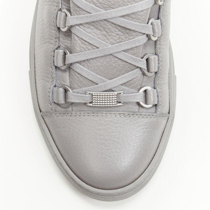 BALENCIAGA DEMNA Arena Pyrite Grey grained leather low top sneakers EU41 US8 1