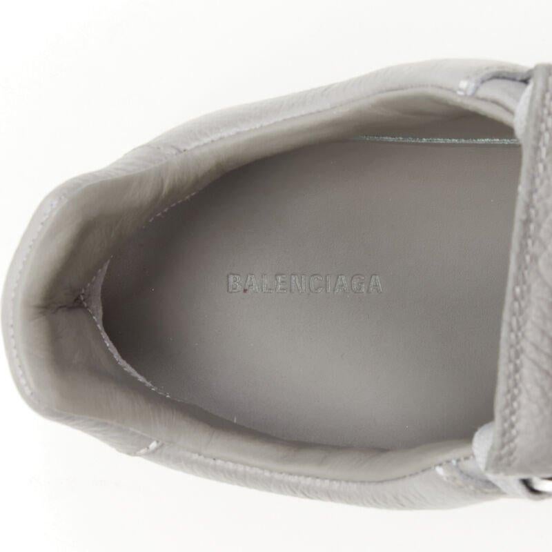 BALENCIAGA DEMNA Arena Pyrite Grey grained leather low top sneakers EU41 US8 4