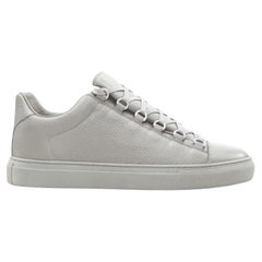 BALENCIAGA DEMNA Arena Pyrite Grey grained leather low top sneakers EU41 US8