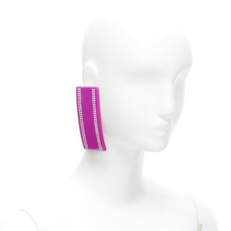 BALENCIAGA Demna Barette pink black crystal statement earring Pair In Excellent Condition For Sale In Hong Kong, NT