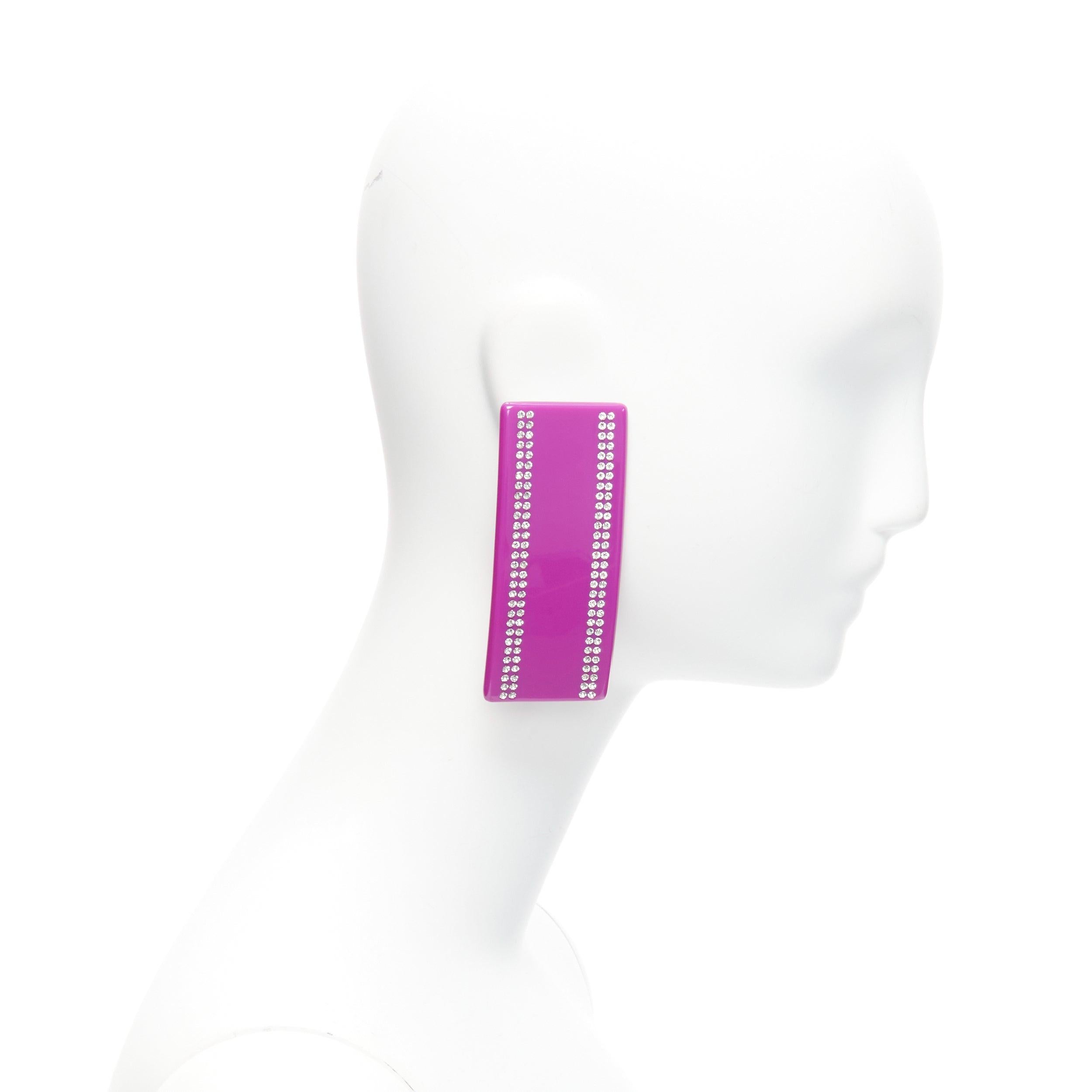 Women's BALENCIAGA Demna Barette pink black crystal statement earring Pair For Sale