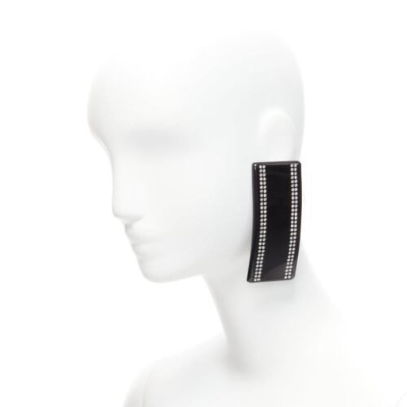 BALENCIAGA Demna Barette pink black crystal statement earring Pair For Sale 2