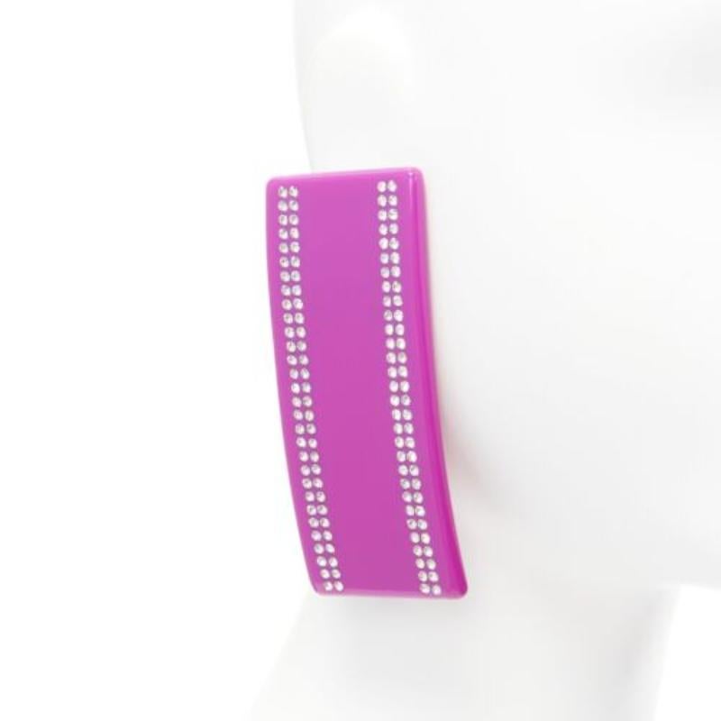 BALENCIAGA Demna Barette pink black crystal statement earring Pair For Sale 3