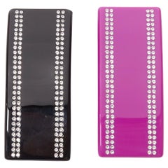 BALENCIAGA Demna Barette pendiente de cristal rosa negro Pareja