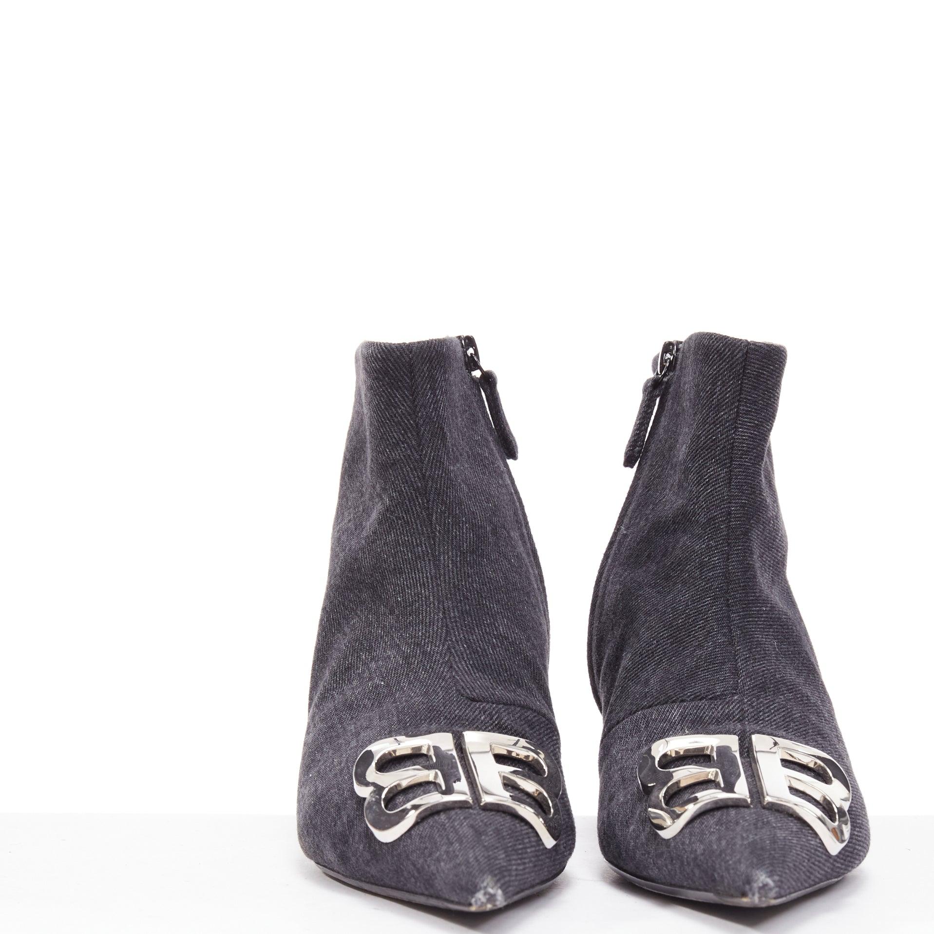 BALENCIAGA Demna BB Knife botines vaqueros grises EU38.5 Negro en venta