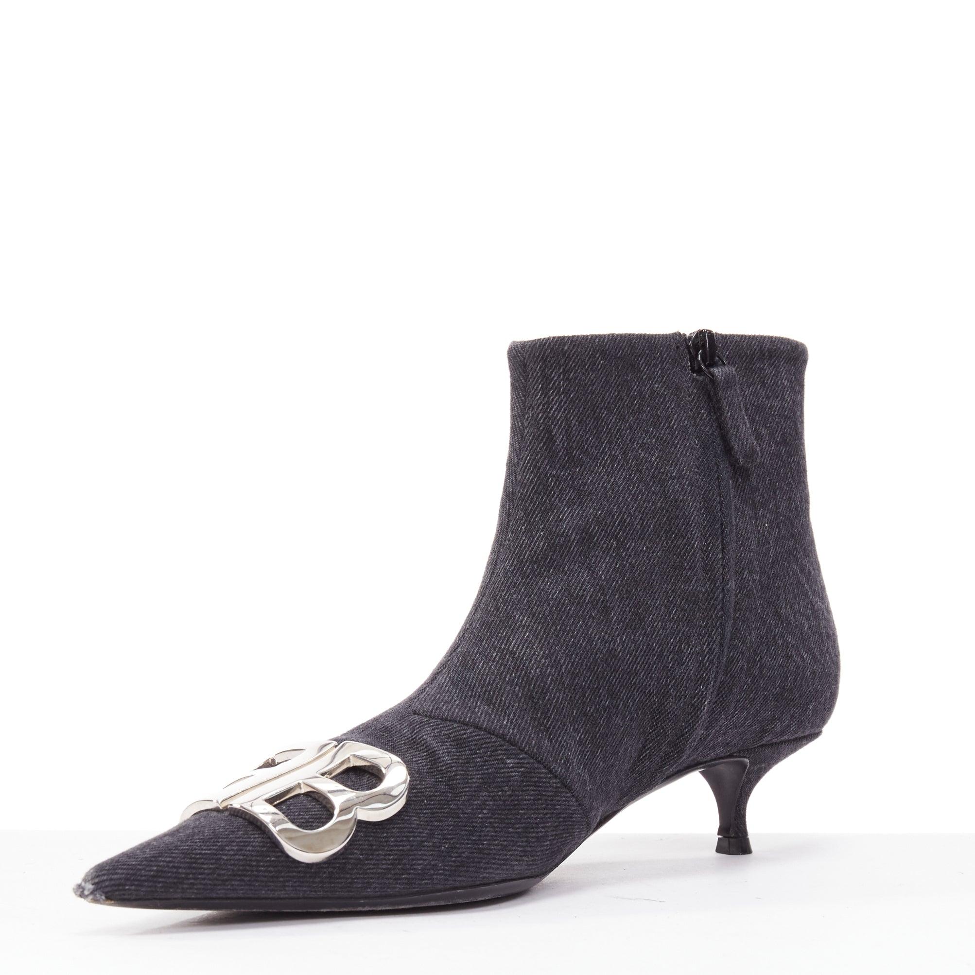 BALENCIAGA Demna BB Knife botines vaqueros grises EU38.5 en Bueno estado para la venta en Hong Kong, NT