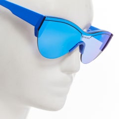 BALENCIAGA DEMNA BB0004SA blue mirrored reflective acetate temple sunglasses