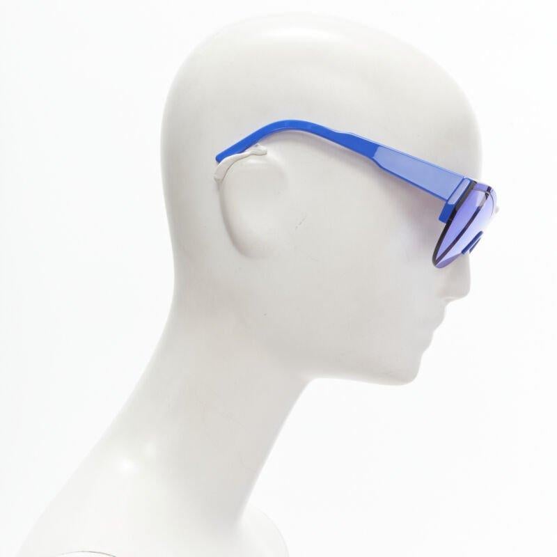 BALENCIAGA DEMNA - Lunettes de soleil à monture temple en acétate réfléchissant bleu BB0004SA Excellent état - En vente à Hong Kong, NT