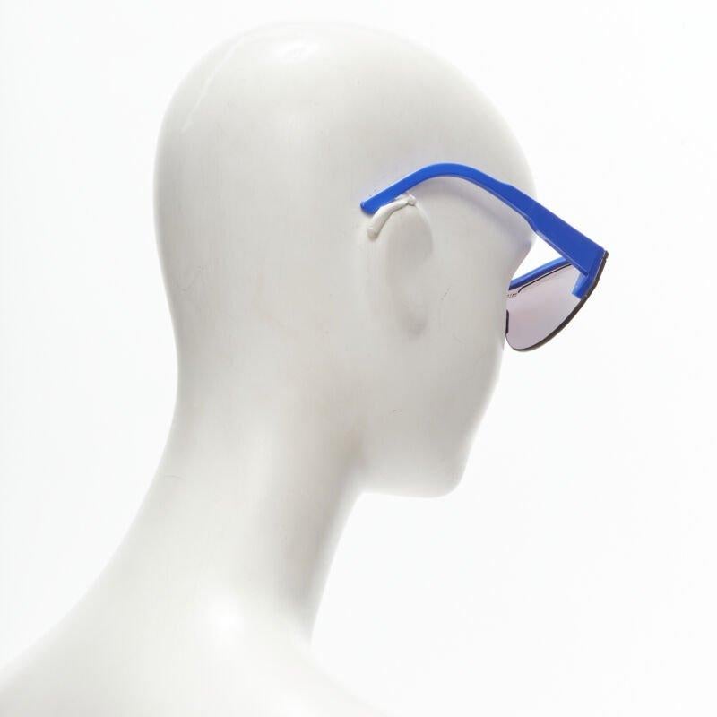 BALENCIAGA DEMNA - Lunettes de soleil à monture temple en acétate réfléchissant bleu BB0004SA Pour femmes en vente