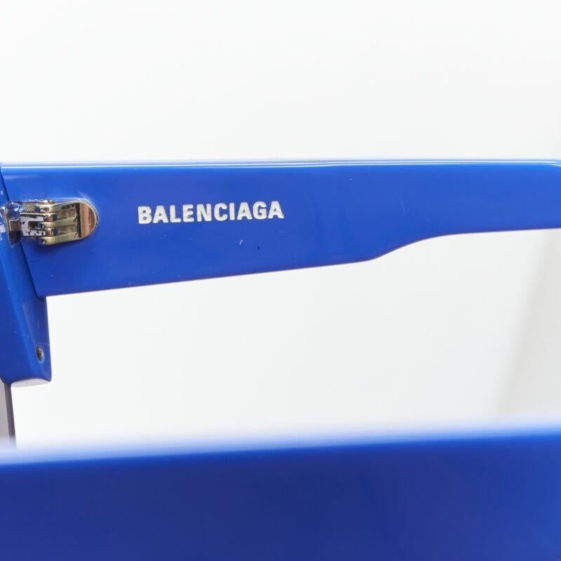 BALENCIAGA DEMNA - Lunettes de soleil à monture temple en acétate réfléchissant bleu BB0004SA en vente 1