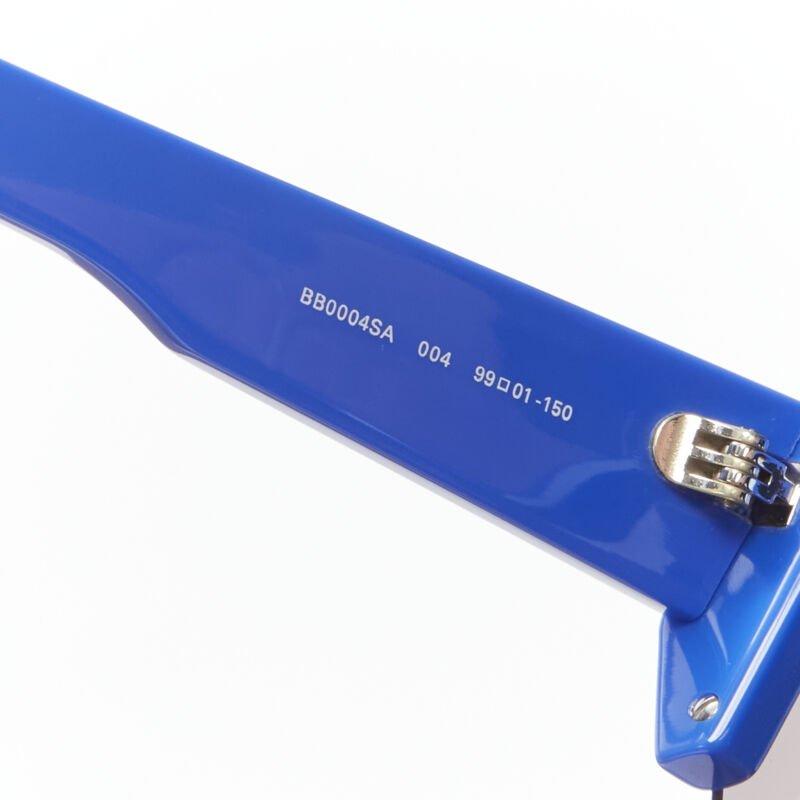 BALENCIAGA DEMNA - Lunettes de soleil à monture temple en acétate réfléchissant bleu BB0004SA en vente 2