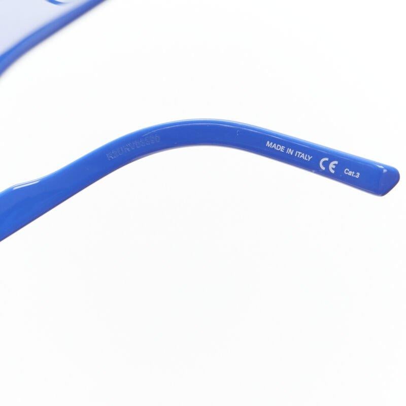 BALENCIAGA DEMNA - Lunettes de soleil à monture temple en acétate réfléchissant bleu BB0004SA en vente 3
