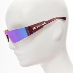 BALENCIAGA DEMNA BB00141S 003 purple reflective futuristic shield sunglasses