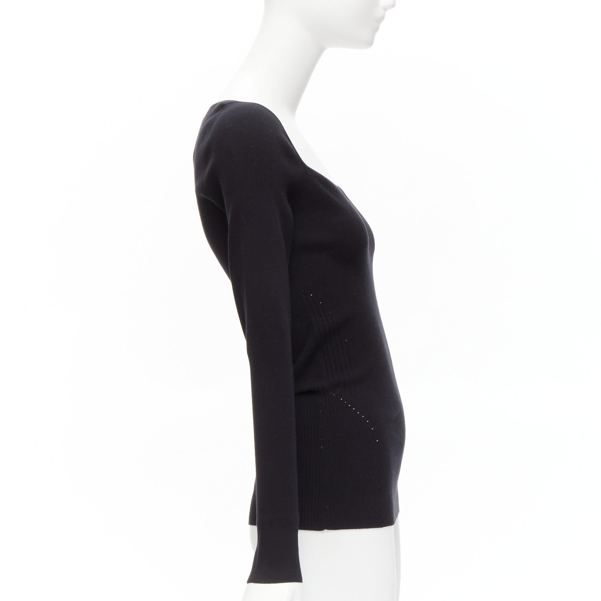 Balenciaga Demna top nero in maglia modale con scollo a cuore FR40 L. In condizioni ottime in vendita a Hong Kong, NT