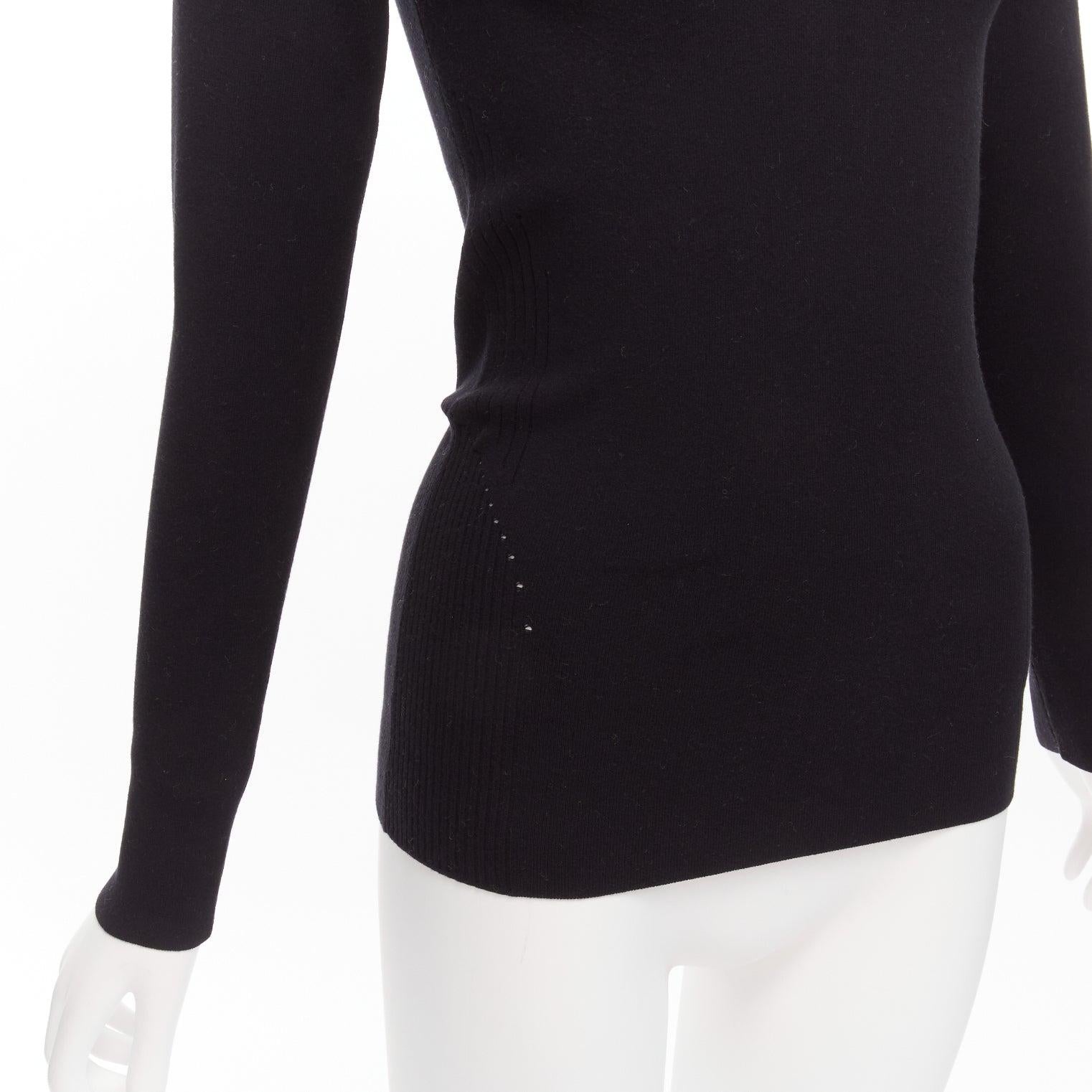 Balenciaga Demna top nero in maglia modale con scollo a cuore FR40 L. in vendita 2