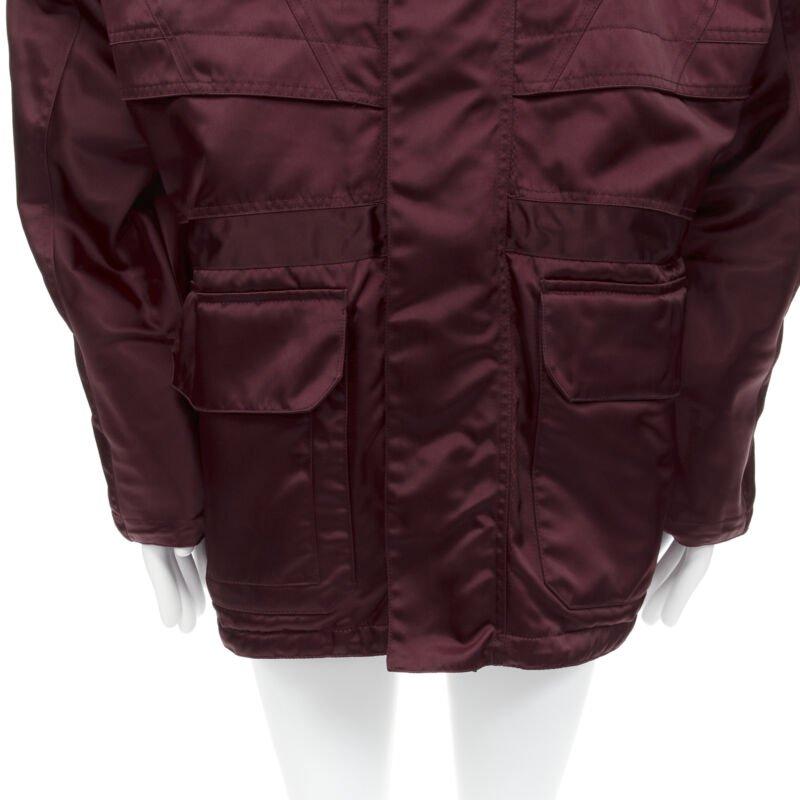 BALENCIAGA - Veste de ski matelassée surdimensionnée Demna rouge bordeaux à capuche en vente 5
