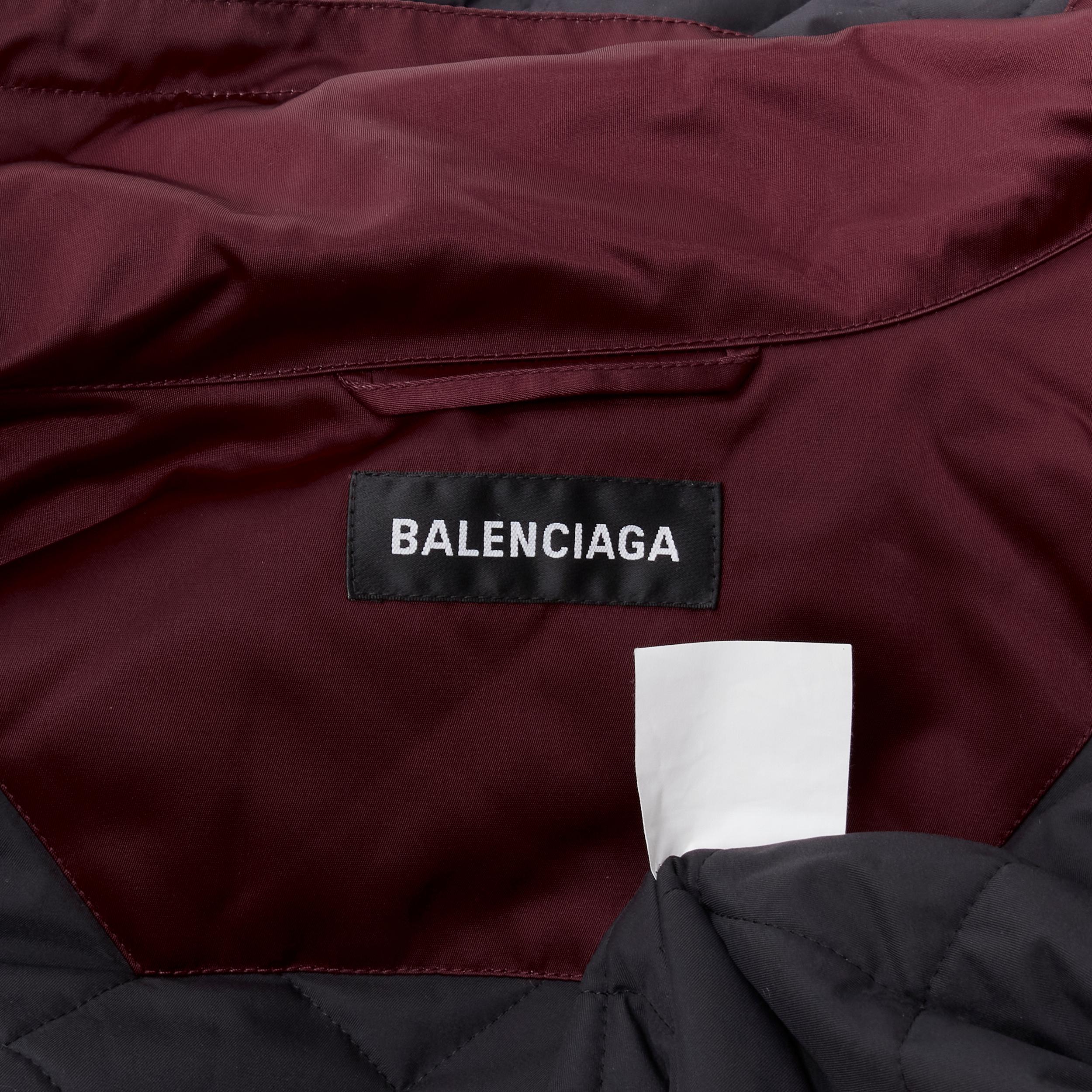 BALENCIAGA Demna burgundy red oversized hooded quilted ski jacket coat For Sale 6