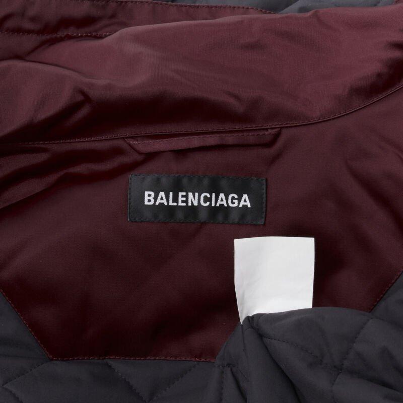 BALENCIAGA - Veste de ski matelassée surdimensionnée Demna rouge bordeaux à capuche en vente 6