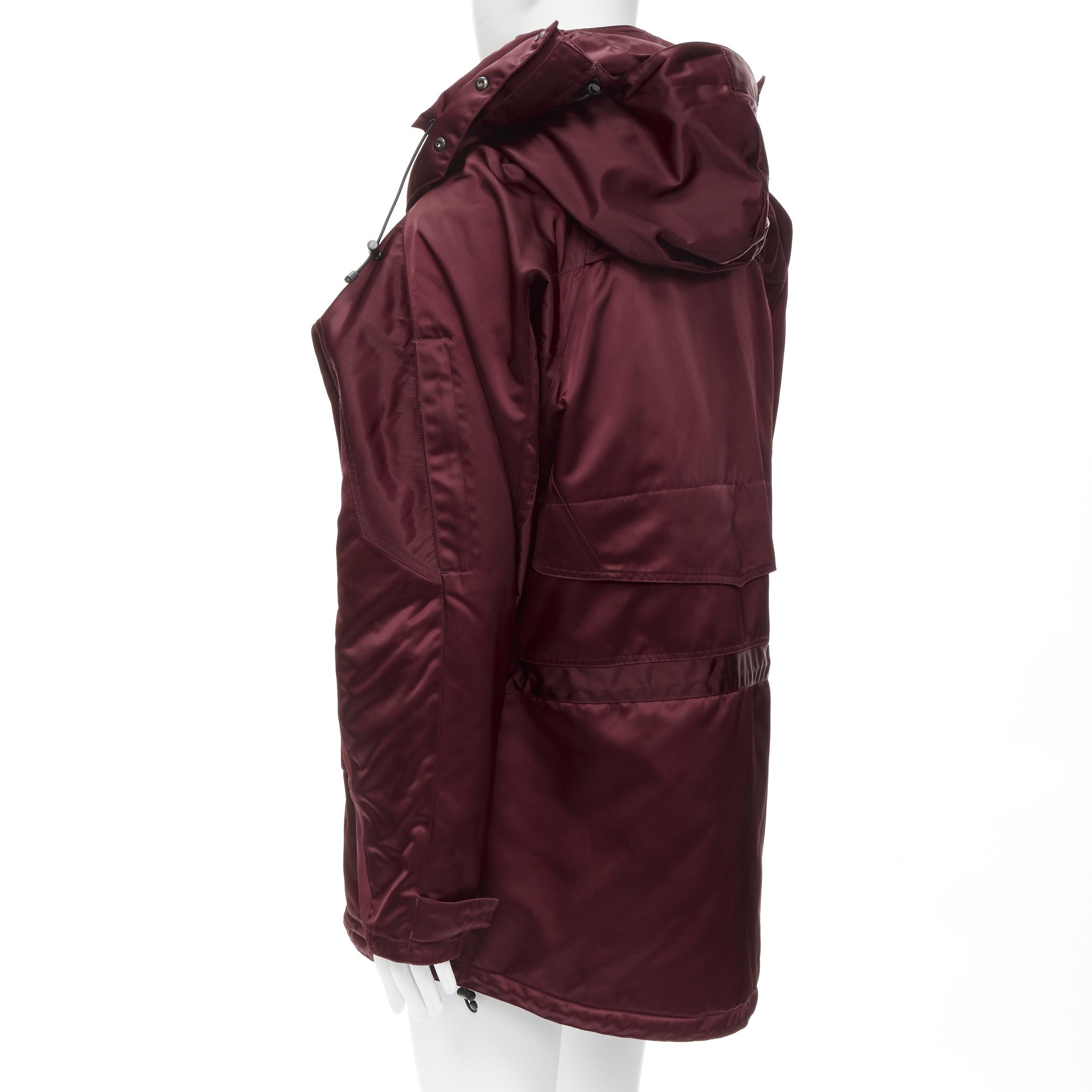 BALENCIAGA Demna burgundy red oversized hooded quilted ski jacket coat For Sale 1