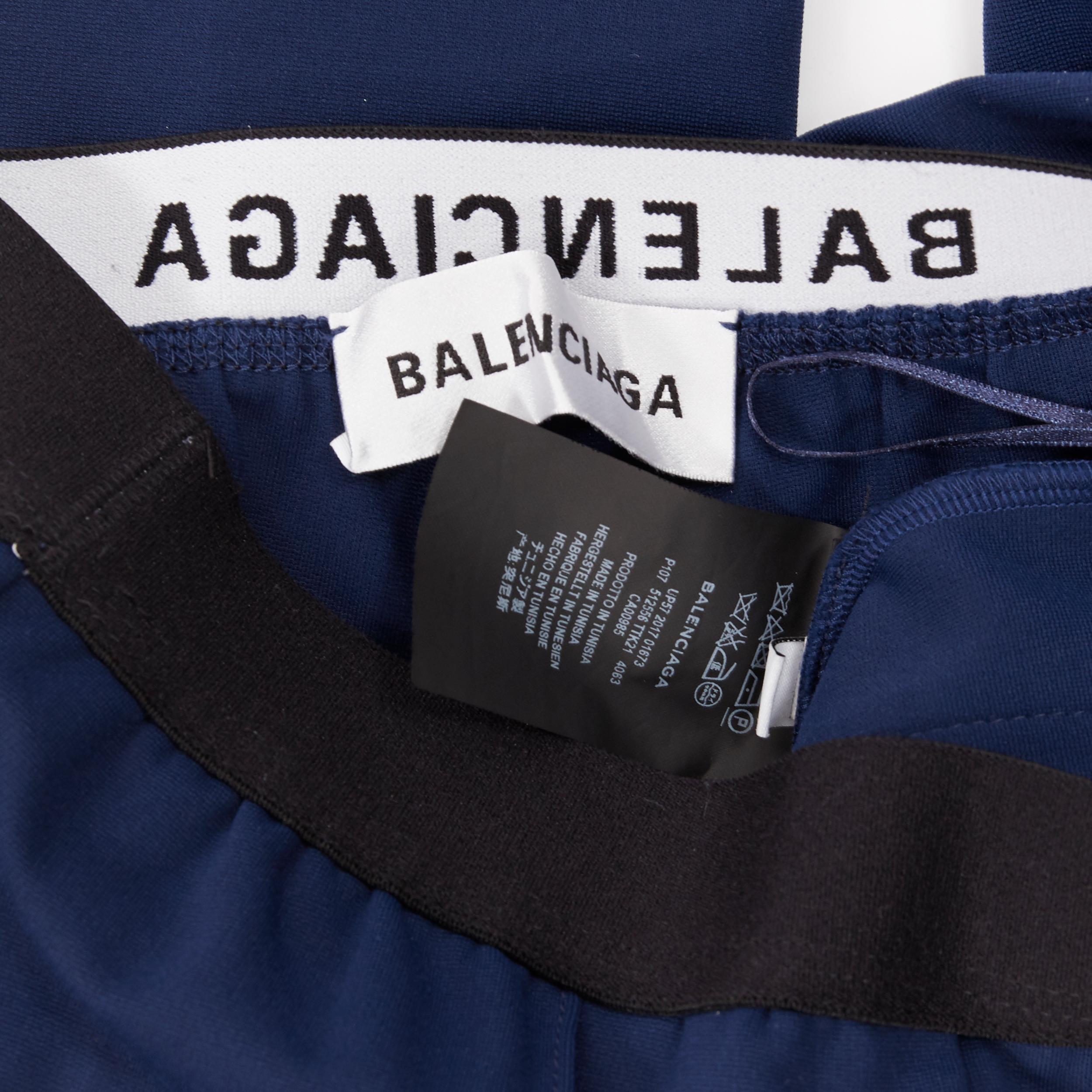 BALENCIAGA DEMNA dark blue front seam logo band dual szip legging pants FR34 1