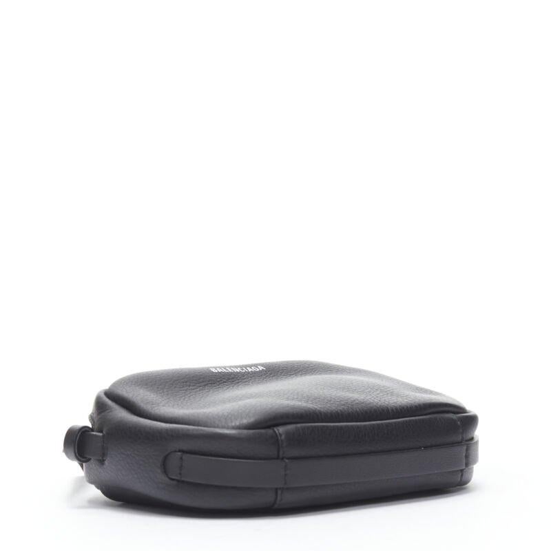 BALENCIAGA Demna Everyday Camera XS black leather logo print crossbody bag For Sale 1
