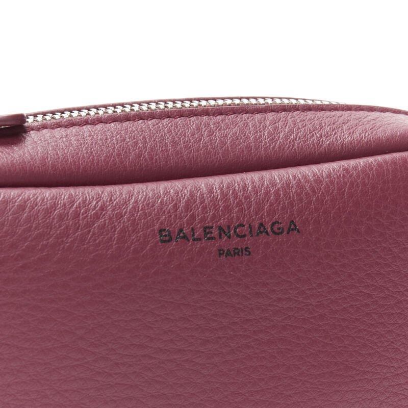 BALENCIAGA Demna Everyday Camera XS burgundy red logo camera crossbody bag For Sale 2