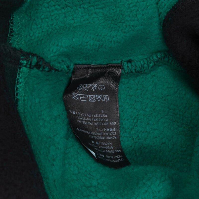 BALENCIAGA Demna green black striped patchwork checked hoodie sweater M 6