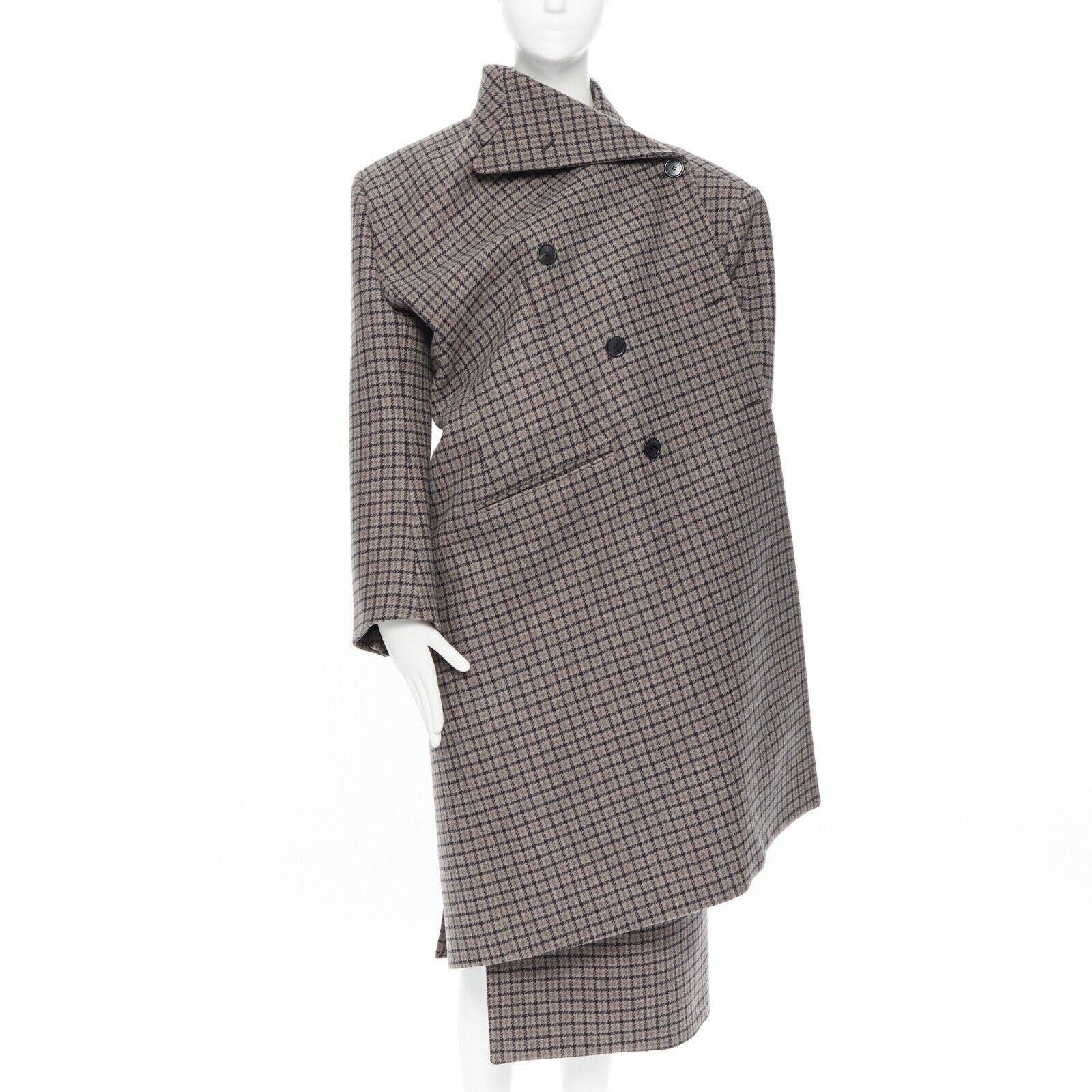 Gray BALENCIAGA DEMNA GVASALIA khaki virgin wool oversize double breasted wrap coat L
