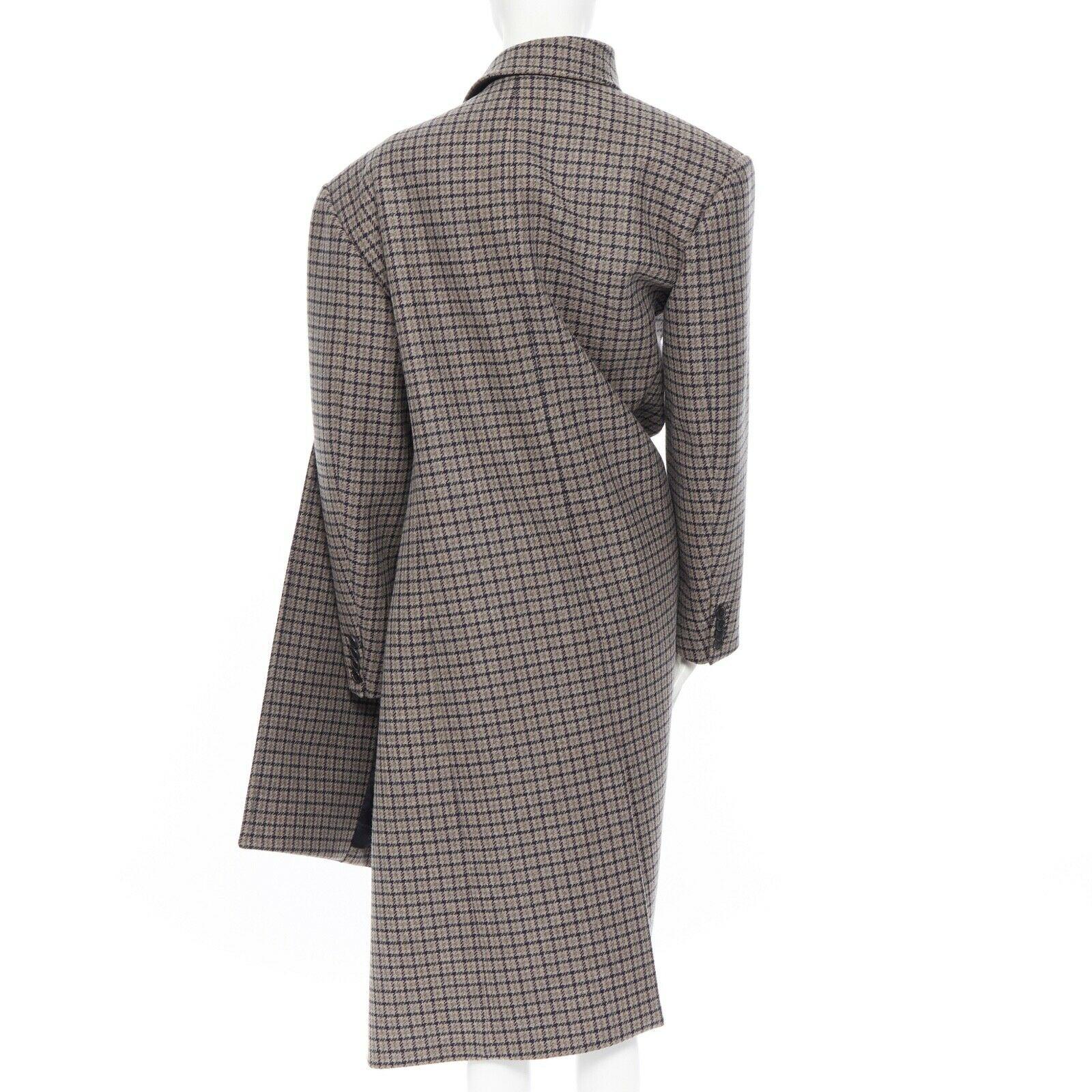 BALENCIAGA DEMNA GVASALIA khaki virgin wool oversize double breasted wrap coat L 1