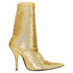 BALENCIAGA Demna Cuchillo lentejuelas punta de tacón de aguja botines EU36