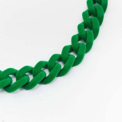 BALENCIAGA Demna Runway  green velvet oversized curb chain glasses chain