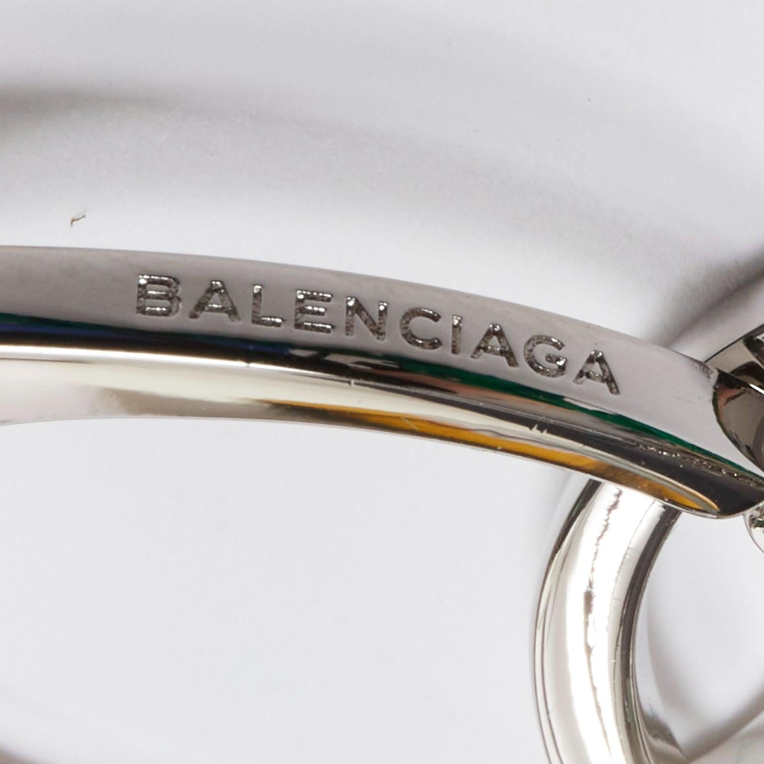 BALENCIAGA Demna Runway green velvet oversized curb chain glasses chain In Excellent Condition For Sale In Hong Kong, NT