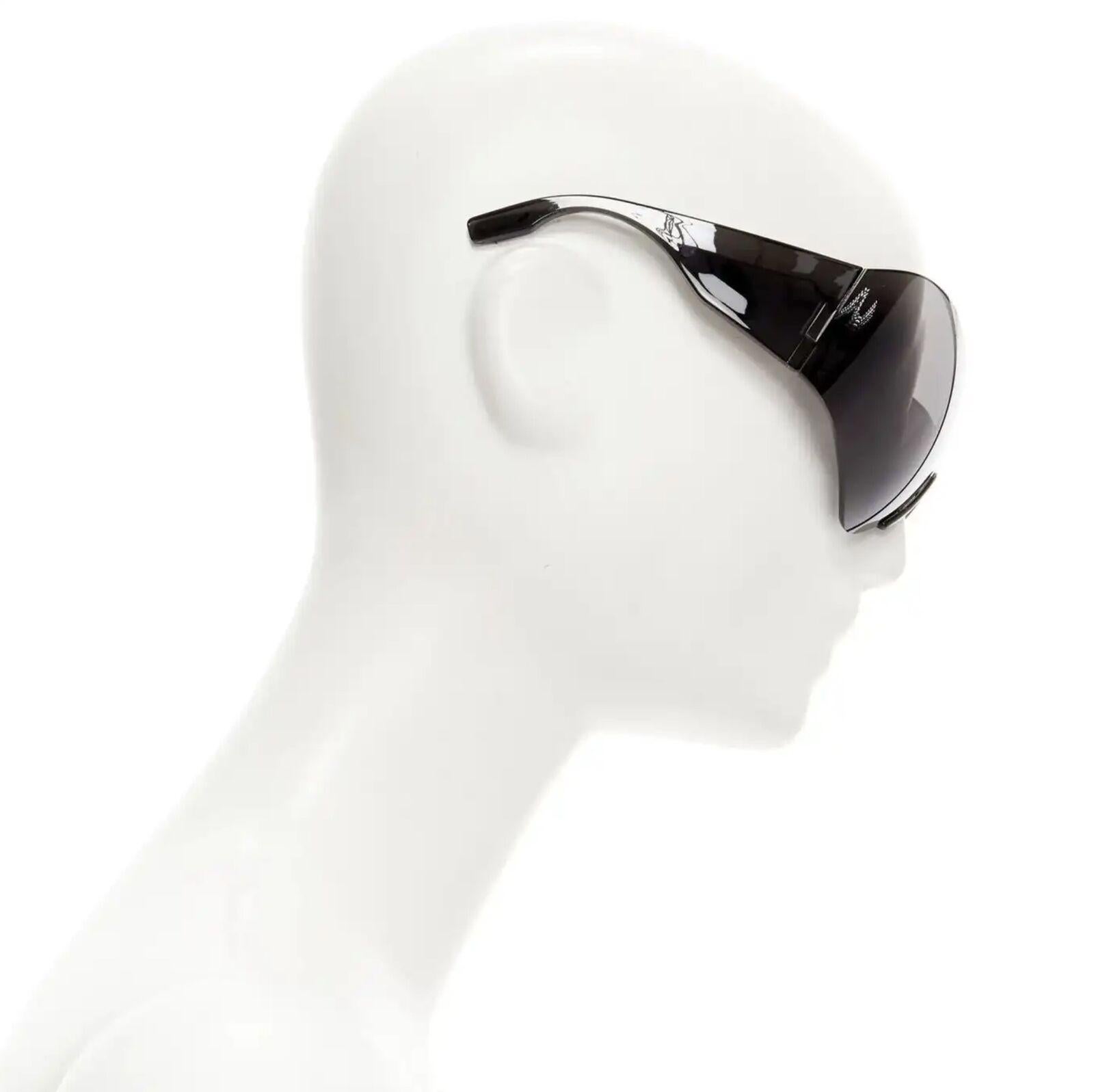 Black BALENCIAGA DEMNA Runway Mask Butterfly black shield sunglasses Kardashian