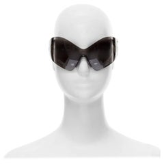 Balenciaga DEMNA Maschera da passerella Farfalla nera scudo occhiali da sole Kardashian