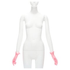 BALENCIAGA Demna shiny pink lycra ruffle edge short gloves