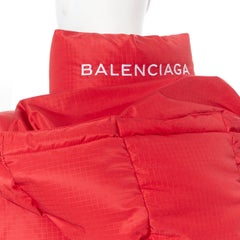 BALENCIAGA DEMNA technical red logo embroidered duck down scarf jacket FR34 XS